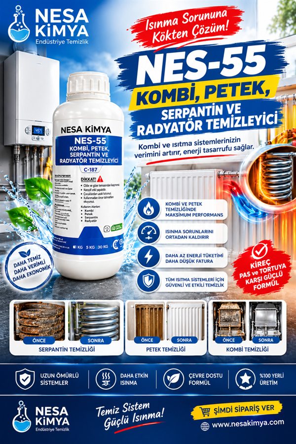 Kombi, Petek, Serpantin ve Radyatör Temizleyici — 1 L, 5 KG, 30 KG ambalaj