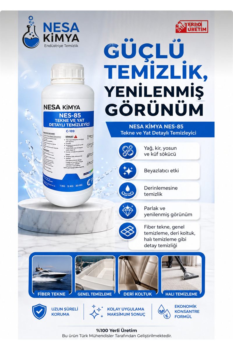 Tekne ve Yat Detaylı Temizleyici — 1 KG, 5 KG, 30 KG ambalaj